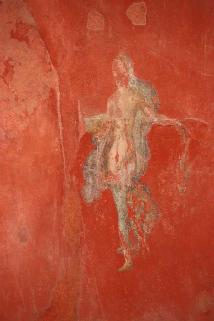 I.6.7 Pompeii. September 2019. Painted figure in centre on north wall in large oecus. Photo courtesy of Klaus Heese.