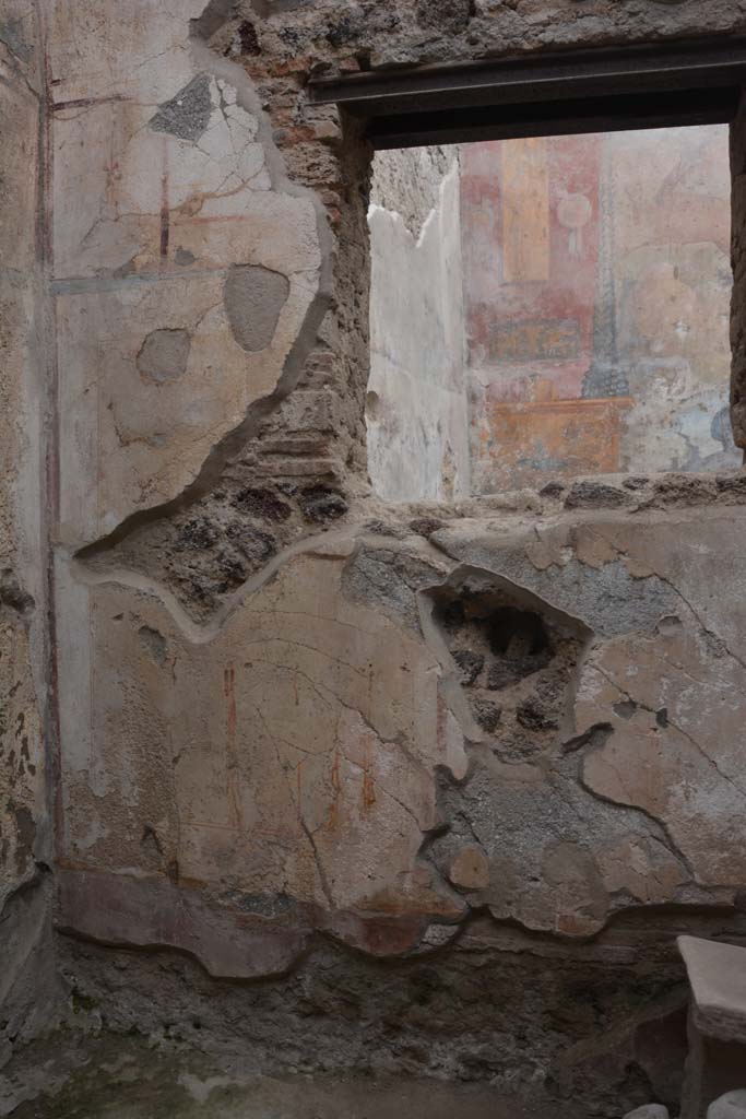 I.6.15 Pompeii. March 2019. Room 8, upper west wall in south-west corner.  
Foto Annette Haug, ERC Grant 681269 DCOR


