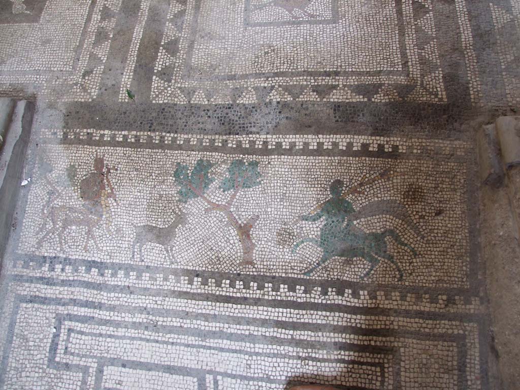 I.7.1 Pompeii. September 2017. 
Detail of mosaic flooring at south end of entrance corridor/fauces, with Centaur, Goat, Tree and Centaur. 
Photo courtesy of Klaus Heese.
