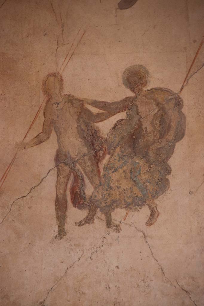 I.7.11 Pompeii. September 2021. 
Painted panel at west end of north wall. Photo courtesy of Klaus Heese.
