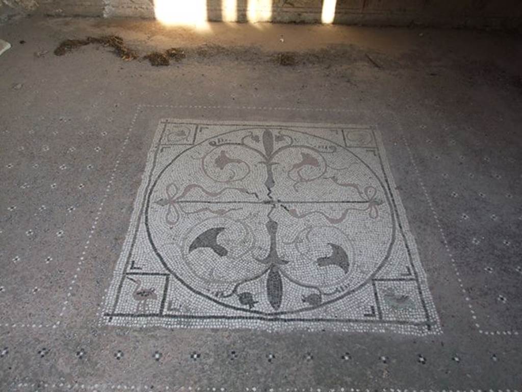 I.7.11 Pompeii. December 2006. Central emblema showing details of plants and birds, from exedra.