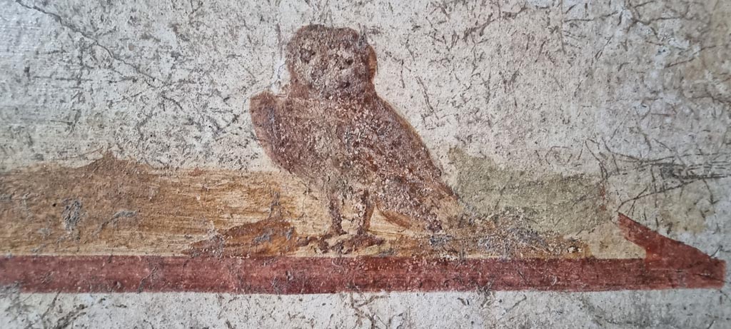 I.7.11 Pompeii. May 2017. Detail of bed recess at east end of north wall. Photo courtesy of Buzz Ferebee.
