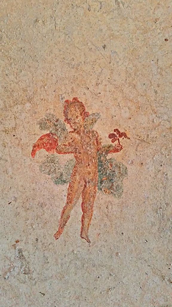 I.7.11 Pompeii. 2017/2018/2019.
Wall painting of Narcissus and Echo from centre of north wall. Photo courtesy of Giuseppe Ciaramella.
