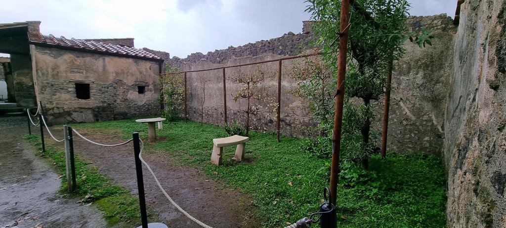 I.7.12 Pompeii. December 2023. Looking north along east side of garden area. Photo courtesy of Miriam Colomer.