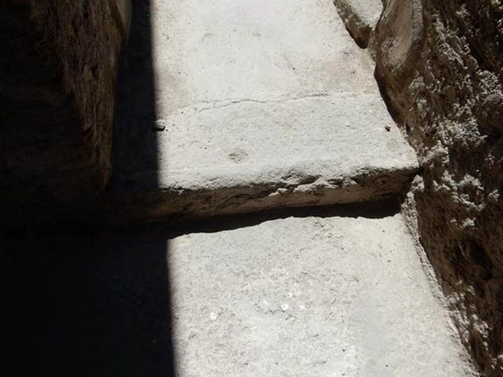 I.7.19 Pompeii. May 2017. Looking west from north portico to step to corridor. Photo courtesy of Buzz Ferebee.
