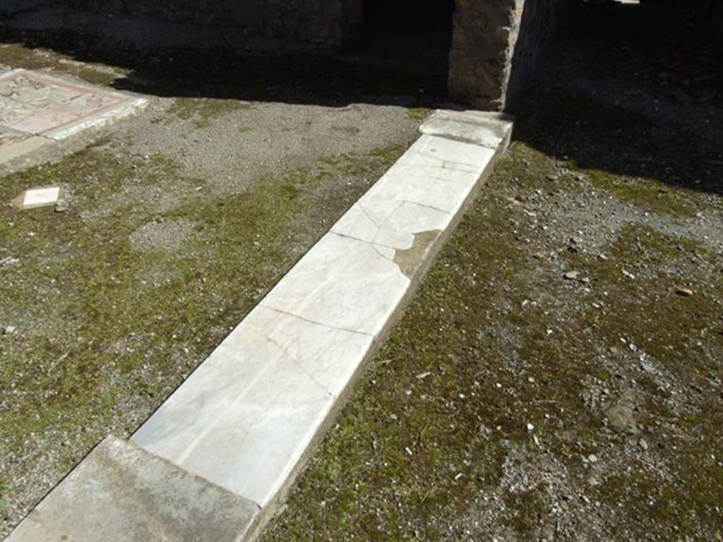 I.8.9 Pompeii. March 2009. Room 2, oecus. Looking north to caupona, with the doorway to rear room, a triclinium, of caupona, on right of photo. 
