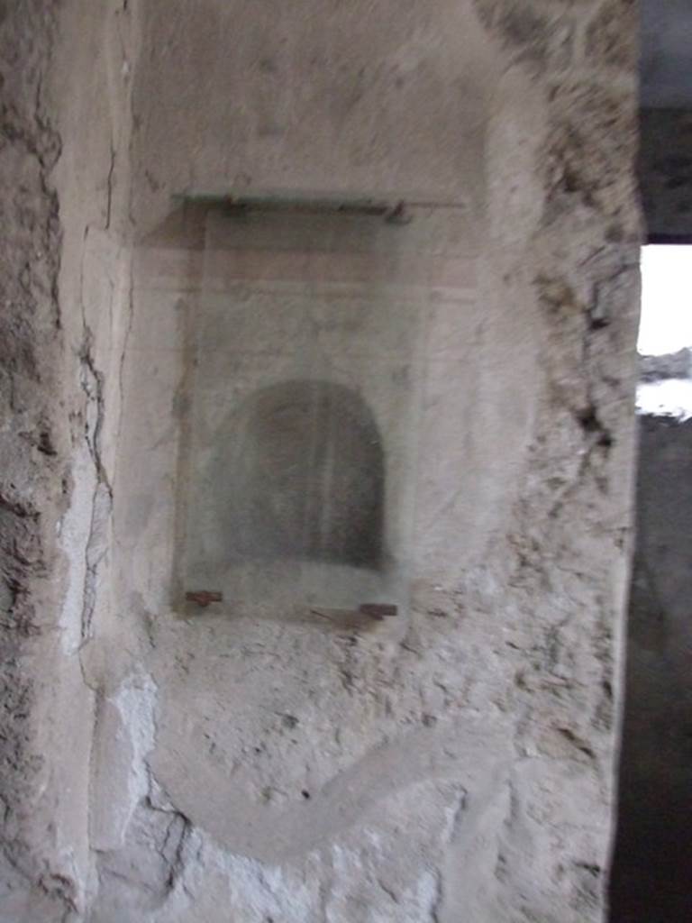 I.8.17 Pompeii. December 2007. Niche in south east corner of atrium 3 next to door of room 8.