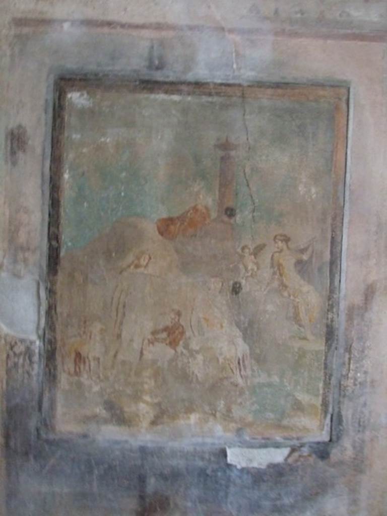 I.8.17 Pompeii. March 2019. Room 9, detail from central wall painting.
Foto Annette Haug, ERC Grant 681269 DCOR.
