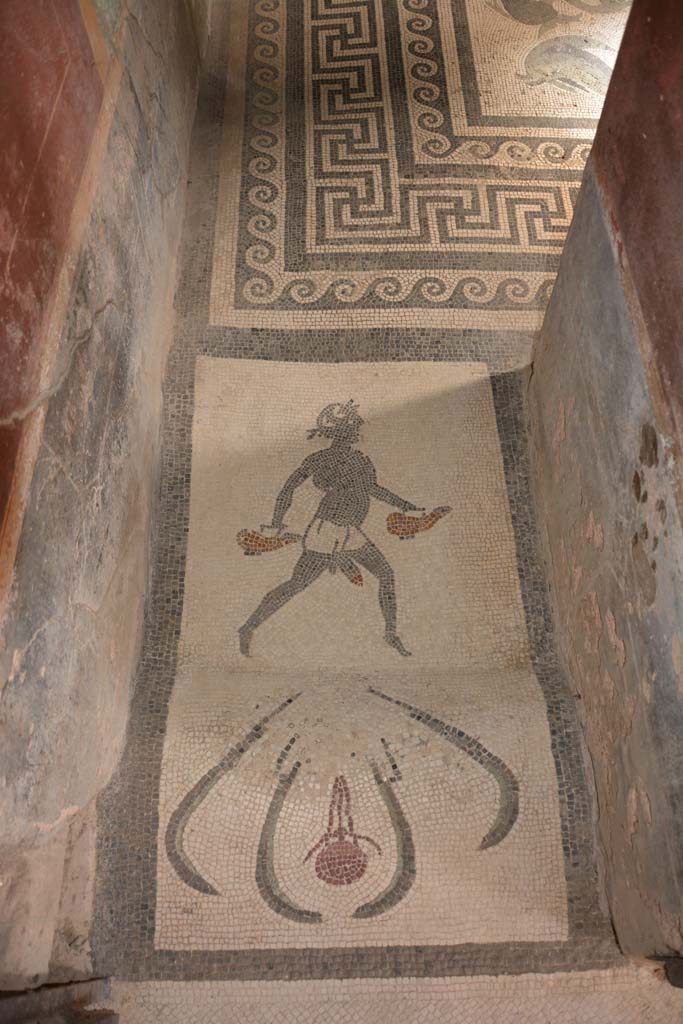 I.10.4 Pompeii. September 2019. Room 48, with mosaic threshold.
Foto Annette Haug, ERC Grant 681269 DÉCOR.
