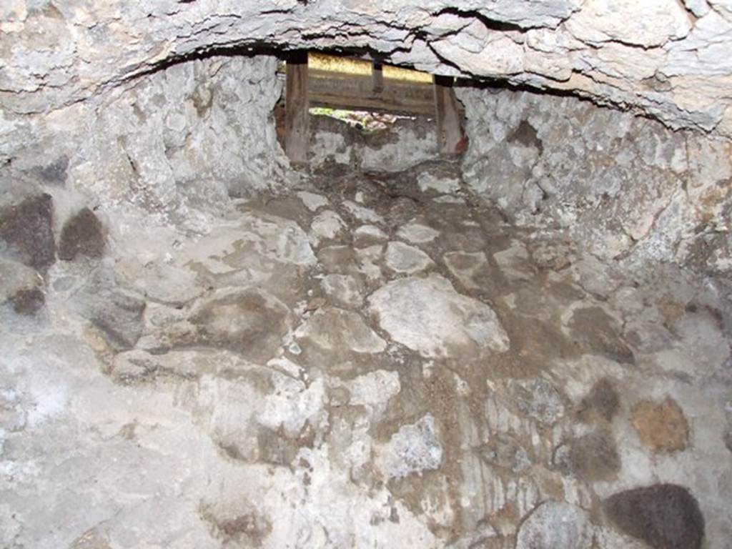 I.10.4 Pompeii.  March 2009.  Second Lower storeroom B.  North wall, with opening from corridor above.