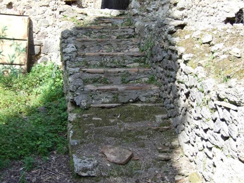 I.10.4 Pompeii. March 2009. Area R [50]. North east corner. Stairs from lower garden area to kitchen corridor.