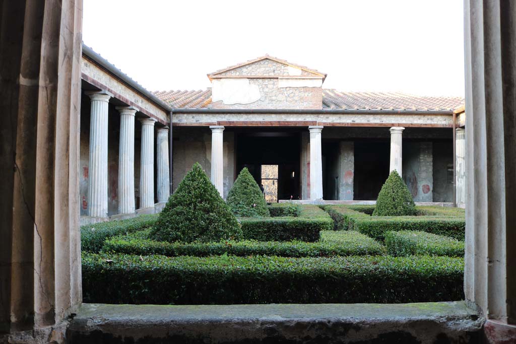 I.10.4 Pompeii. May 2017. Looking north along west portico on garden side.
Photo courtesy of Buzz Ferebee.
