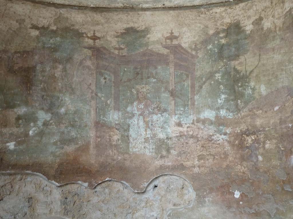I.10.4 Pompeii. September 2018. Alcove 24, lower wall of alcove and flooring.  
Foto Annette Haug, ERC Grant 681269 DCOR.


