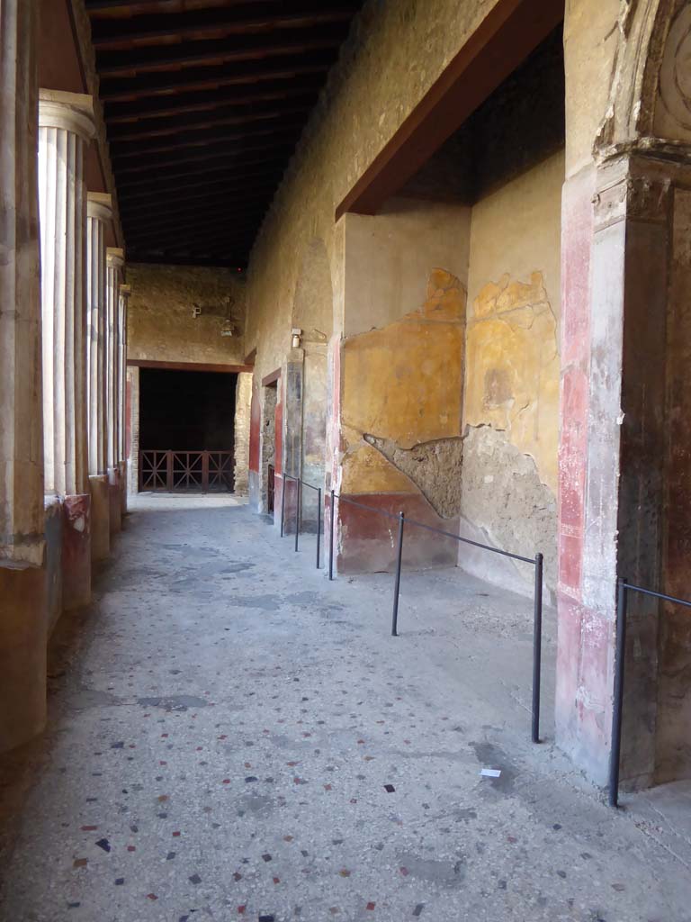 I.10.4 Pompeii. April 2022. Detail of Menander. Photo courtesy of Johannes Eber.

