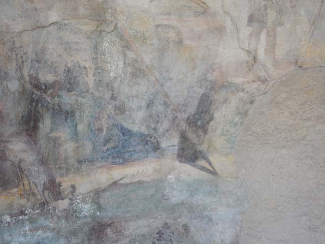 I.10.4 Pompeii. September 2021. 
Alcove 22, with wall painting of Diana and Actaeon. Photo courtesy of Klaus Heese.
