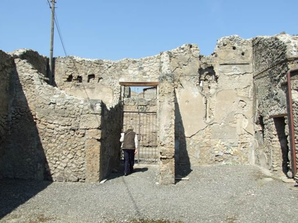 I.10.8 Pompeii. March 2009. Room 1, looking north across atrium towards entrance doorway.  