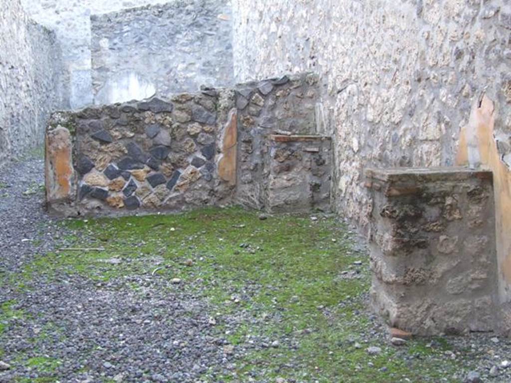 I.11.2 Pompeii. December 2007. South wall, south-west corner and west wall.  