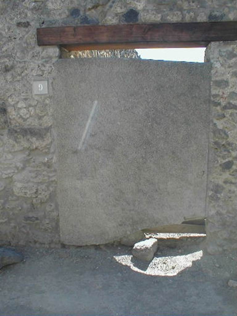 I.11.9 Pompeii. May 2005. Blocked rear entrance of I.11.15.