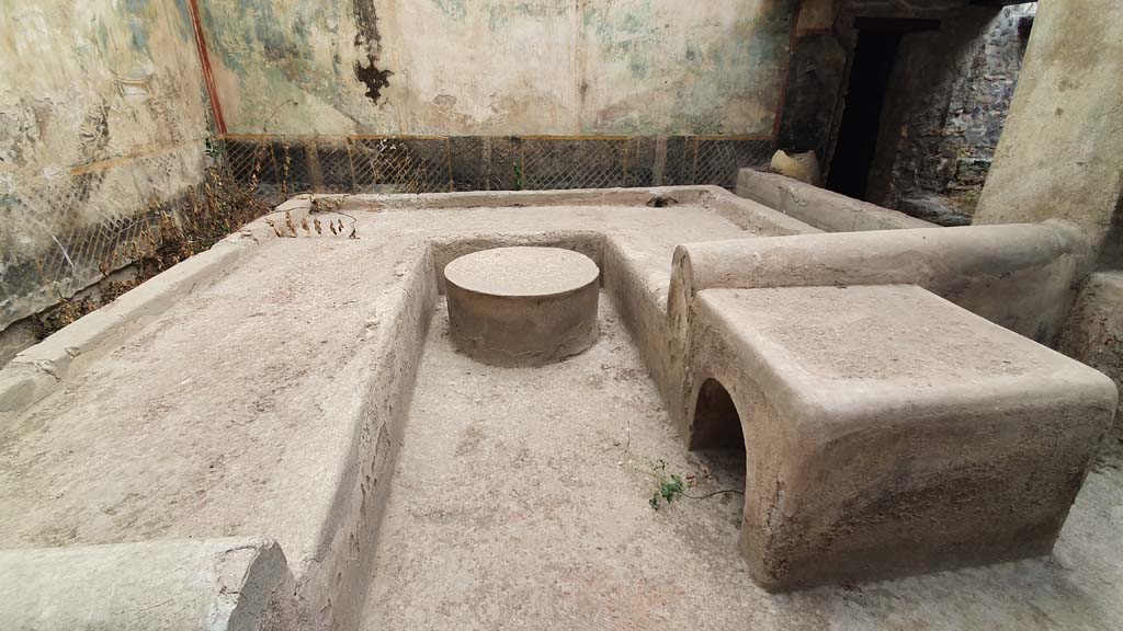 I.11.16 Pompeii. July 2021. Room 6, looking across triclinium towards east wall.
Foto Annette Haug, ERC Grant 681269 DÉCOR.


