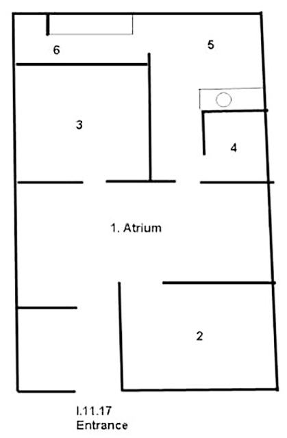 I.11.17 Pompeii. Casa Imperiale 
Room Plan