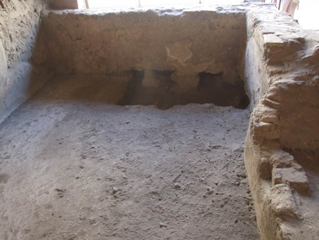 I.12.3 Pompeii.  March 2009.   Room 1.  Caupona.   Looking north at rear of counter.