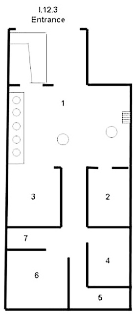 I.12.3 Pompeii. Caupona di Sotericus or Caupona all’Insegna di Roma
Room Plan