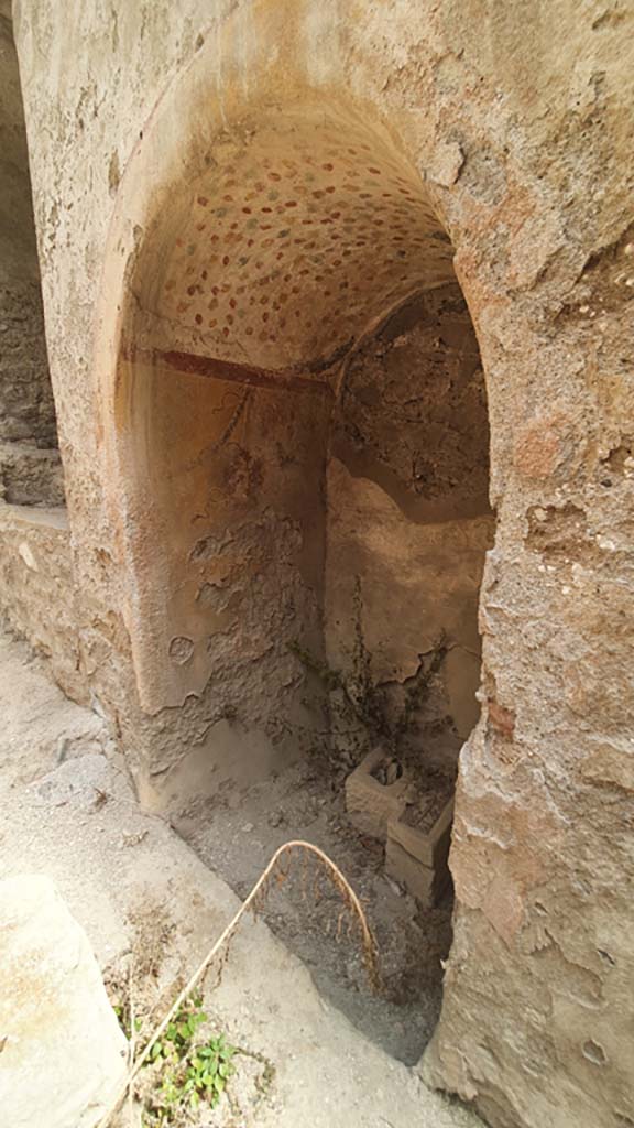 I.12.5 Pompeii. July 2021. Looking towards north side of painted lararium. 
Foto Annette Haug, ERC Grant 681269 DÉCOR.
