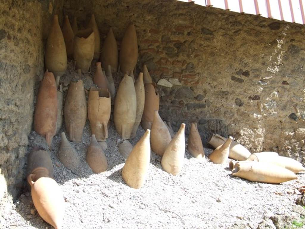 I.12.8 Pompeii.  March 2009. Room 13.  Rear garden.  Remains of excavated amphorae.