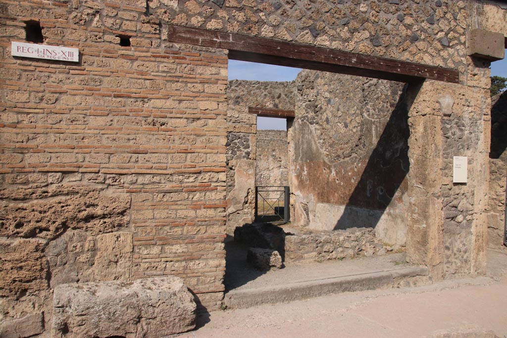 I.13.13 Pompeii. October 2023. Looking north-east towards entrance doorway. Photo courtesy of Klaus Heese.