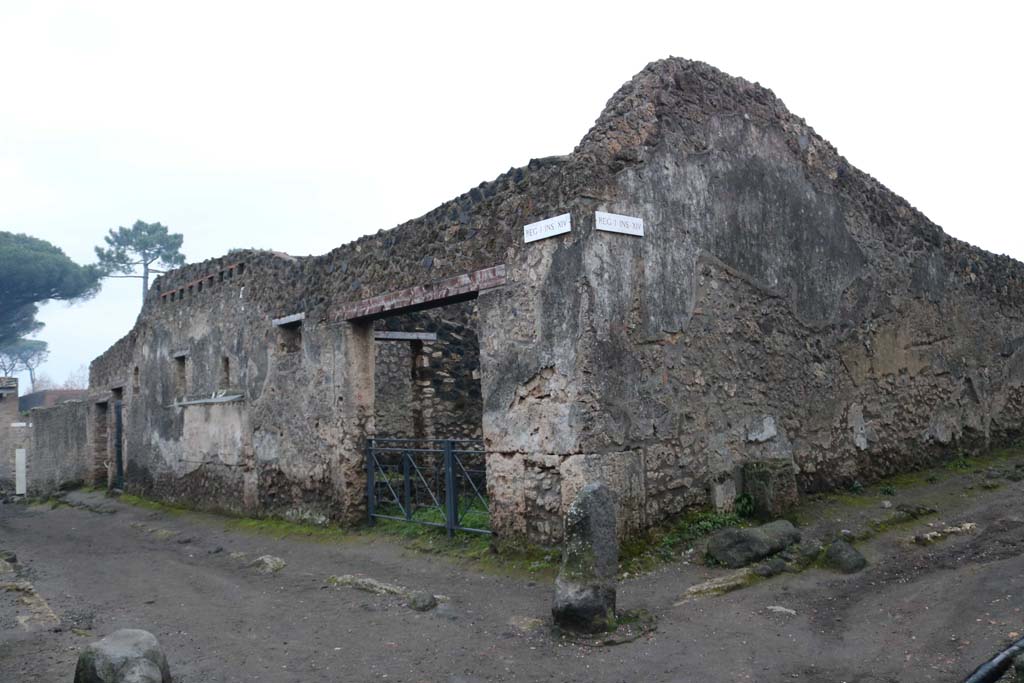 I.14.8 Pompeii. December 2018. Looking south-east towards entrance doorway on Via di Castricio. Photo courtesy of Aude Durand.