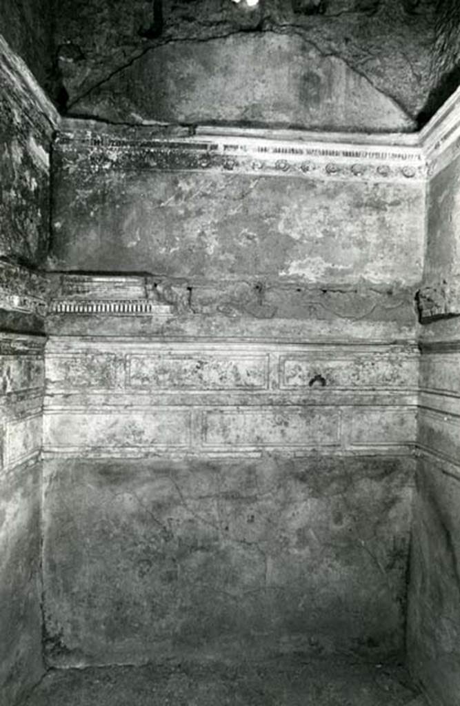 I.15.3 Pompeii. 1980. Room 6. House of Ship Europa, cubiculum with rosettes, back N wall.  
Photo courtesy of Anne Laidlaw.
American Academy in Rome, Photographic Archive. Laidlaw collection _P_80_4_26.
