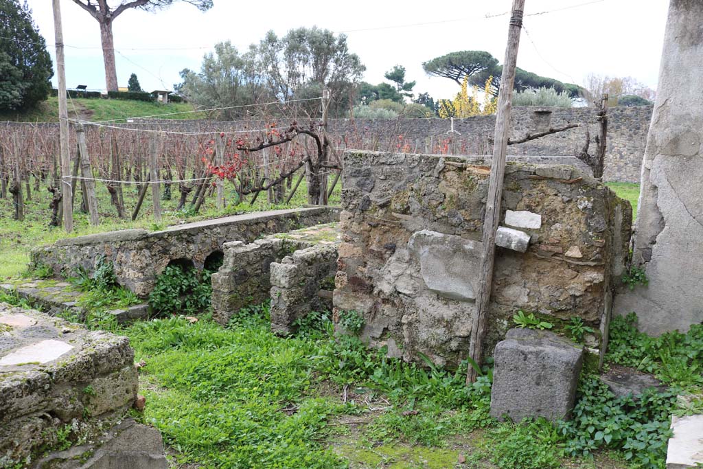 I.20.1 Pompeii. December 2018. Looking south-west towards triclinium. Photo courtesy of Aude Durand.

