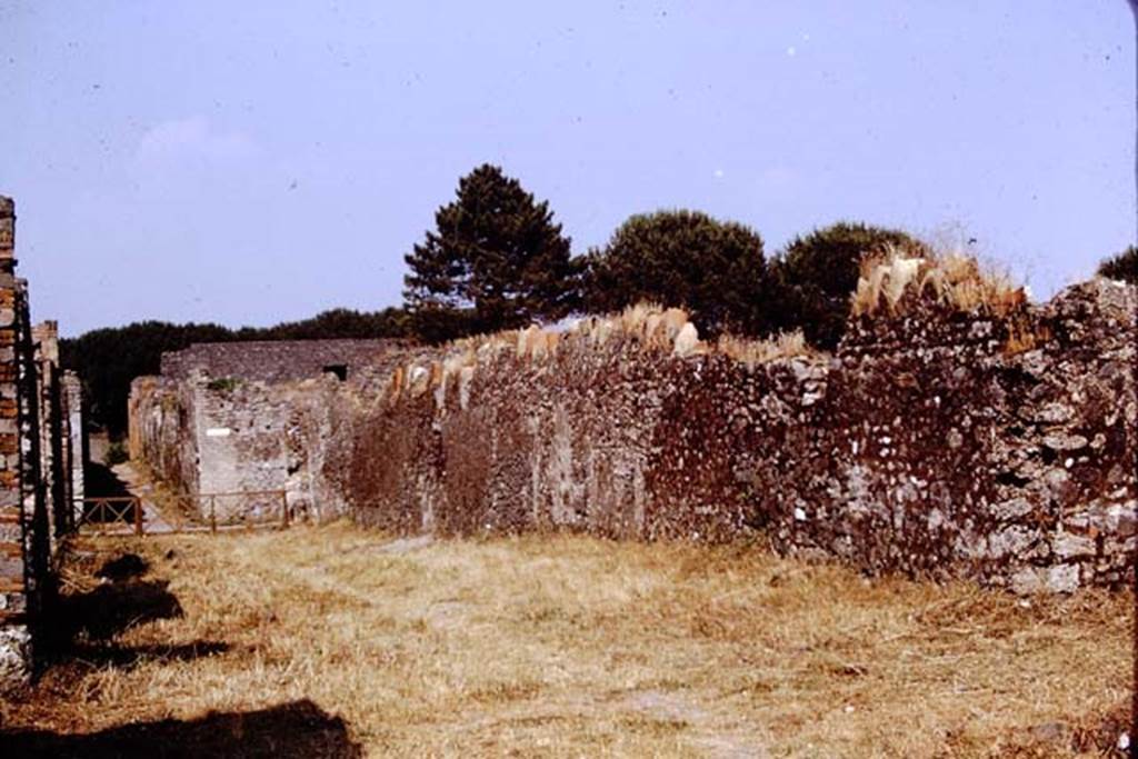 I.20.5 Pompeii. 1972. Looking east along exterior north wall. Photo by Stanley A. Jashemski. 
Source: The Wilhelmina and Stanley A. Jashemski archive in the University of Maryland Library, Special Collections (See collection page) and made available under the Creative Commons Attribution-Non Commercial License v.4. See Licence and use details. J72f0075
