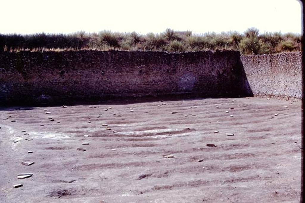 I.21.6 Pompeii, 1973. Looking across furrows towards south-west corner. Photo by Stanley A. Jashemski. 
Source: The Wilhelmina and Stanley A. Jashemski archive in the University of Maryland Library, Special Collections (See collection page) and made available under the Creative Commons Attribution-Non Commercial License v.4. See Licence and use details. J73f0660
