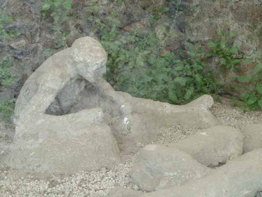 I.21.6 Pompeii. May 2010. Detail of plaster casts of impressions of  bodies.