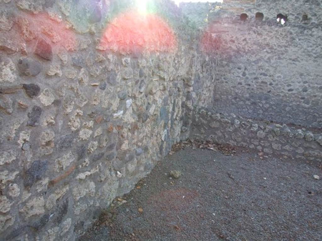 II.1.7 Pompeii. December 2007. South wall and south-west corner of rear room.