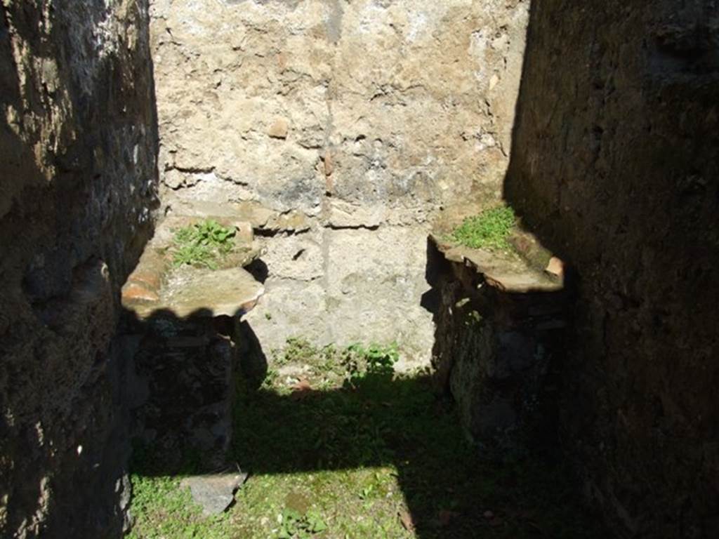 II.1.9 Pompeii. March 2009. Room 6, north wall of kitchen, and/or latrine.