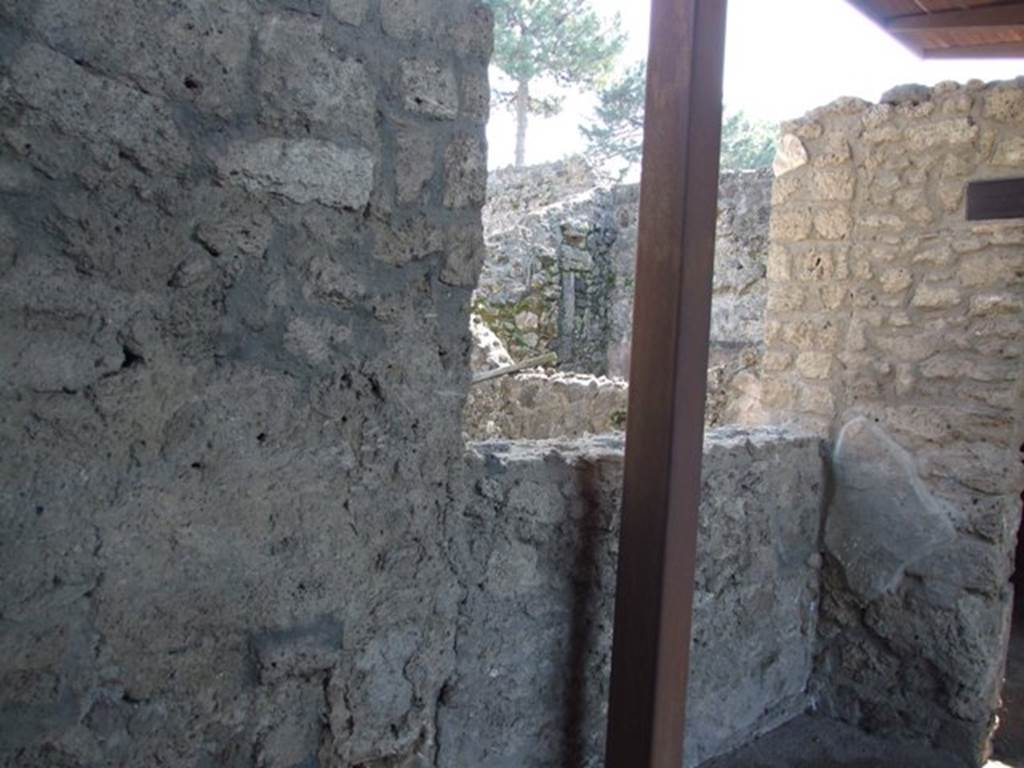 II.1.9 Pompeii. March 2009. Room 1, east wall. Looking south east from stairs.