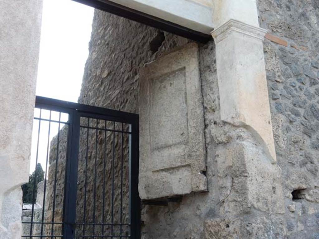 II.2.4 Pompeii. June 2012. Looking towards west side of entrance doorway, with plaster cast of remaining doorway. Photo courtesy of Michael Binns.
