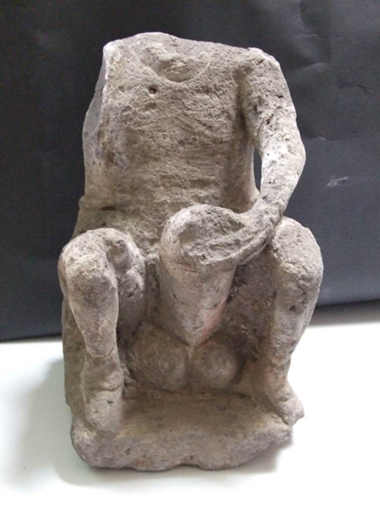 II.3.6 Pompeii.  March 2009.    Headless ithyphallic tufa statuette from the garden. Found in 1953.    SAP inventory number: 10017
