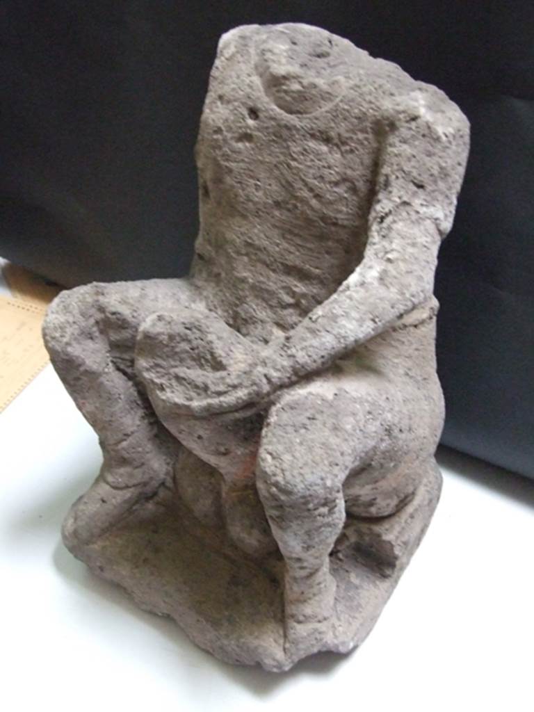 II.3.6 Pompeii.  March 2009.    Headless ithyphallic tufa statuette from the garden. Found in 1953.    SAP inventory number: 10017
