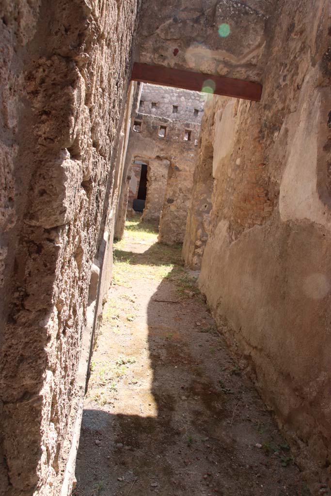 II.4.3 Pompeii. September 2019. Looking south along rear corridor leading towards II.4.10.
Photo courtesy of Klaus Heese.
