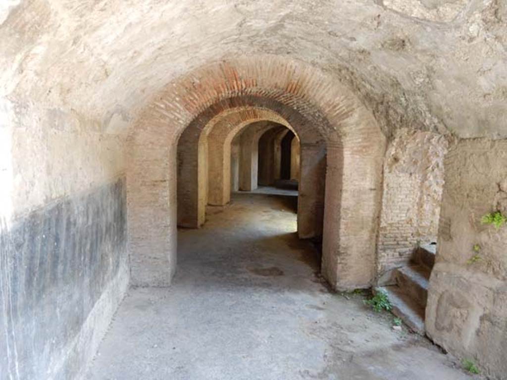 II.6 Pompeii. May 2016.  East corridor under Amphitheatre, looking south-east from north entrance corridor. Photo courtesy of Buzz Ferebee.
