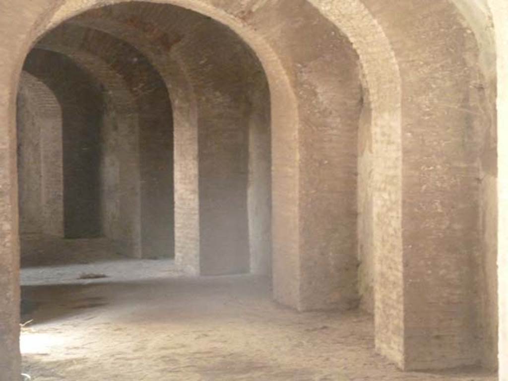 II.6 Pompeii. September 2015. Corridor under Amphitheatre, looking towards south wall of south-east side leading north-east.