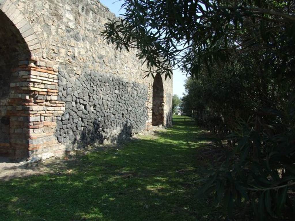 II.6 Pompeii. March 2009. Looking east along the terrace of the Amphitheatre.