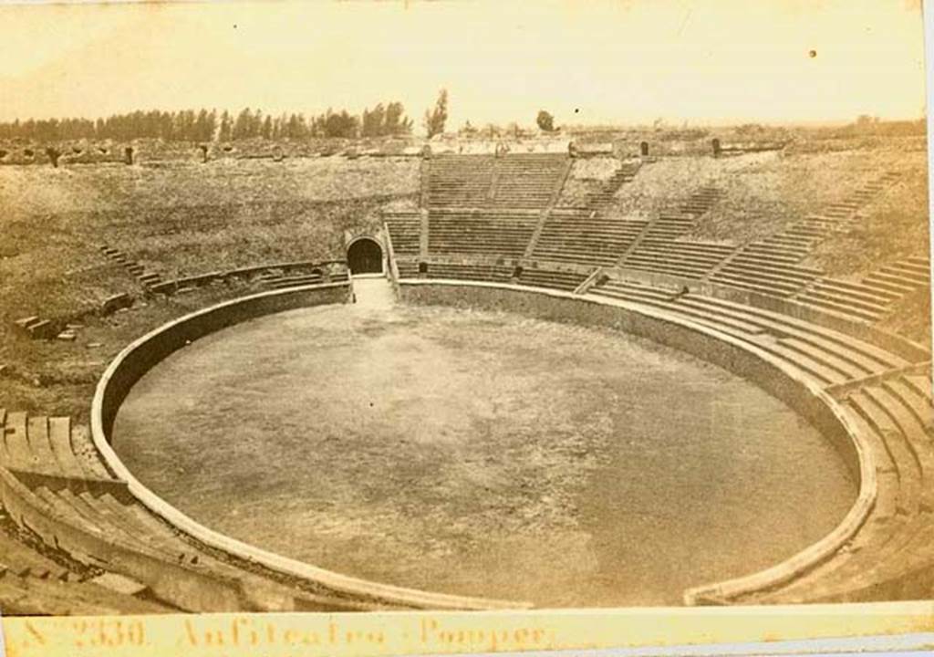 II.6 Pompeii. Looking north across amphitheatre. No. 2330, c.1860? Photo courtesy of Rick Bauer.