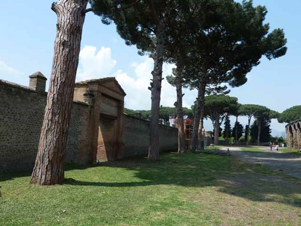 II.7.2 Pompeii. Palaestra. May 2010. Looking north across Piazzale Anfiteatro.