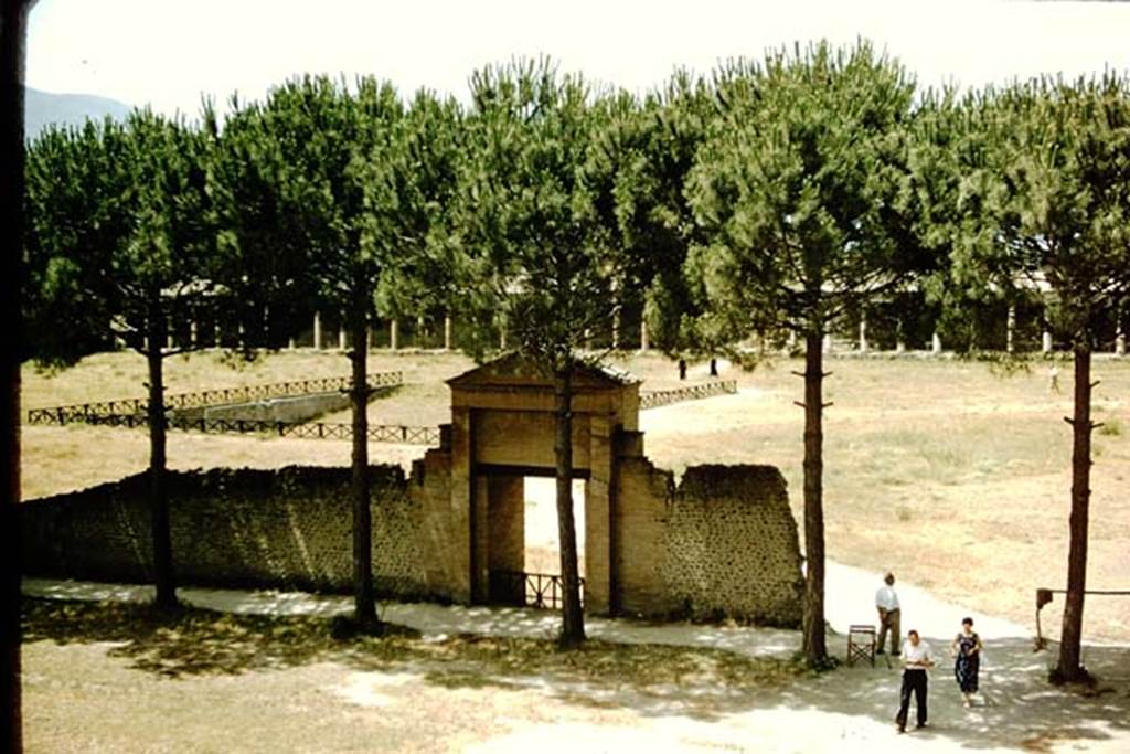 II.7 Pompeii. June 2019. Looking across pool towards north-east corner, and east side with entrance at II.7.4, centre right.
Photo courtesy of Buzz Ferebee.
