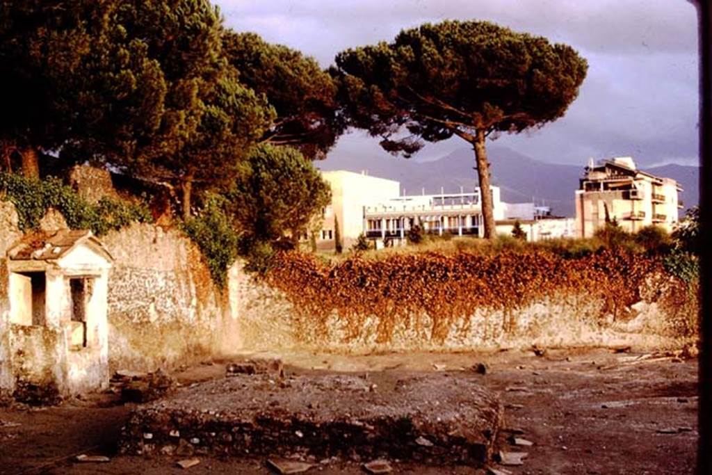 II.8.6 Pompeii, 1973. South-east corner. Photo by Stanley A. Jashemski. 
Source: The Wilhelmina and Stanley A. Jashemski archive in the University of Maryland Library, Special Collections (See collection page) and made available under the Creative Commons Attribution-Non Commercial License v.4. See Licence and use details. J73f0470
