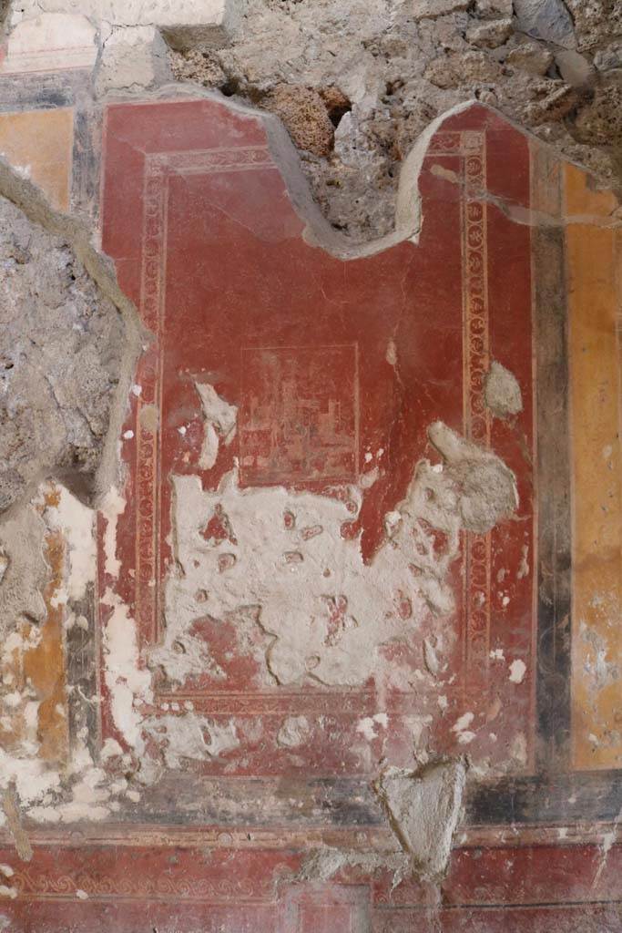 II.8.6 Pompeii. December 2018. 
West (left) wall in photo above, in room with painted walls. Photo courtesy of Aude Durand.


